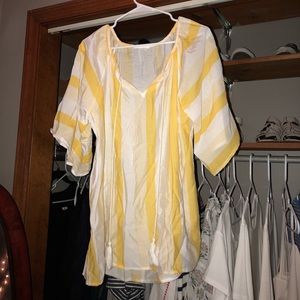 yellow striped shirt